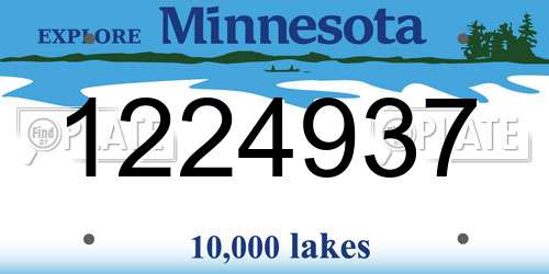 1224937 Minnesota License Plate