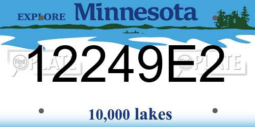 12249E2 Minnesota License Plate