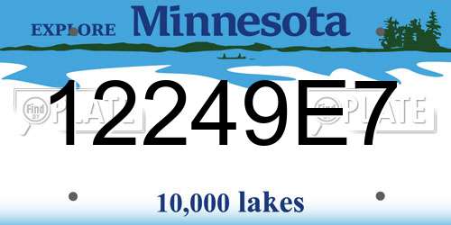 12249E7 Minnesota License Plate