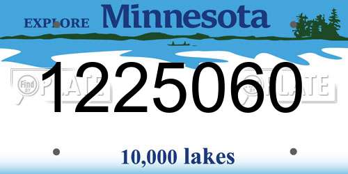 1225060 Minnesota License Plate