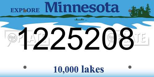 1225208 Minnesota License Plate