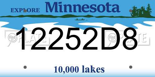 12252D8 Minnesota License Plate