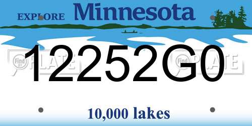 12252G0 Minnesota License Plate