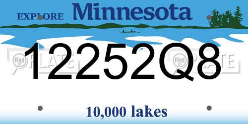 12252Q8 Minnesota License Plate
