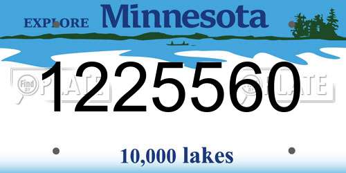 1225560 Minnesota License Plate