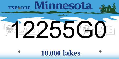 12255G0 Minnesota License Plate