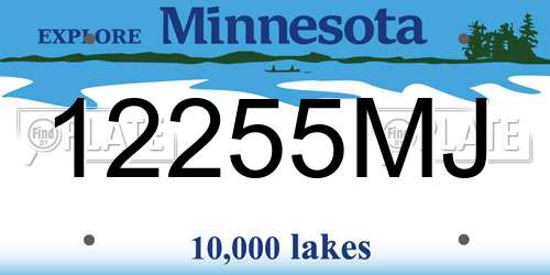 12255MJ Minnesota License Plate
