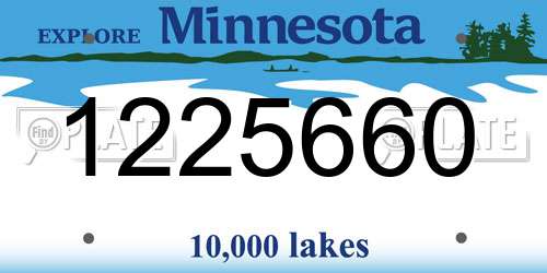 1225660 Minnesota License Plate