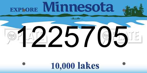1225705 Minnesota License Plate