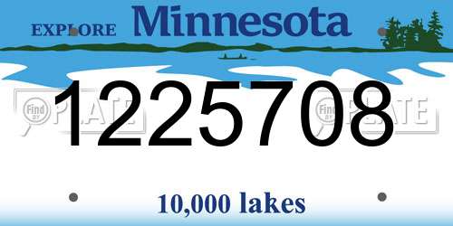 1225708 Minnesota License Plate