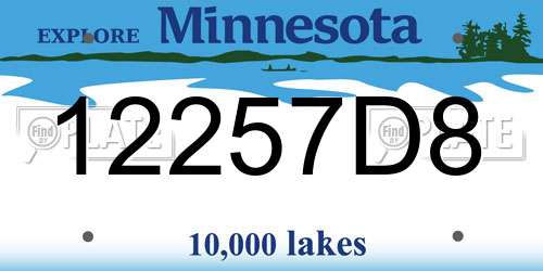 12257D8 Minnesota License Plate