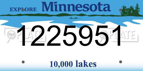 1225951 Minnesota License Plate