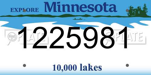 1225981 Minnesota License Plate