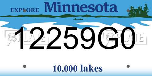 12259G0 Minnesota License Plate