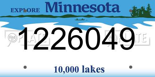 1226049 Minnesota License Plate