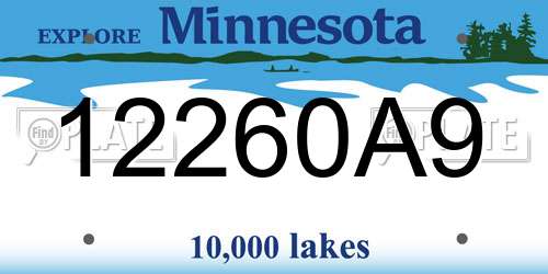 12260A9 Minnesota License Plate