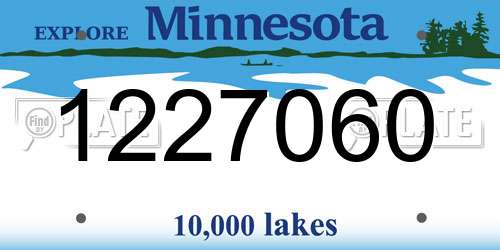 1227060 Minnesota License Plate