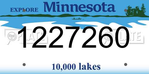 1227260 Minnesota License Plate
