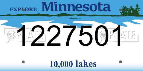 1227501 Minnesota License Plate