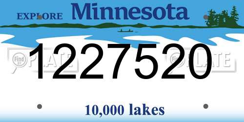 1227520 Minnesota License Plate