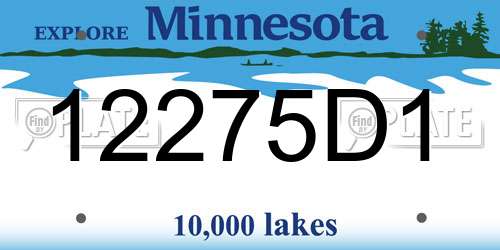 12275D1 Minnesota License Plate