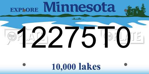 12275T0 Minnesota License Plate