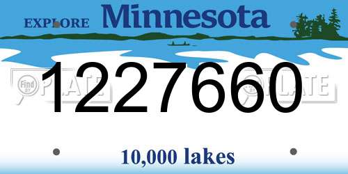 1227660 Minnesota License Plate