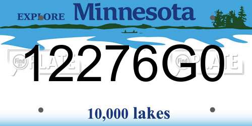 12276G0 Minnesota License Plate