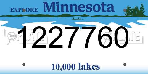 1227760 Minnesota License Plate