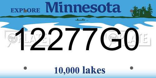 12277G0 Minnesota License Plate