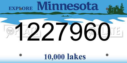 1227960 Minnesota License Plate