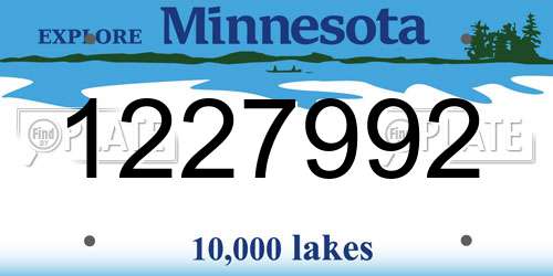 1227992 Minnesota License Plate