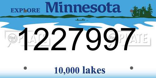 1227997 Minnesota License Plate