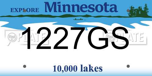 1227GS Minnesota License Plate