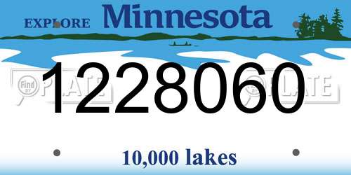 1228060 Minnesota License Plate