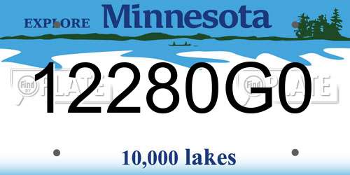 12280G0 Minnesota License Plate