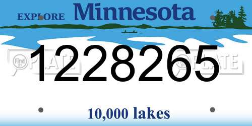 1228265 Minnesota License Plate
