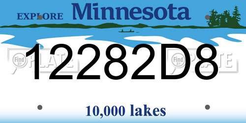 12282D8 Minnesota License Plate