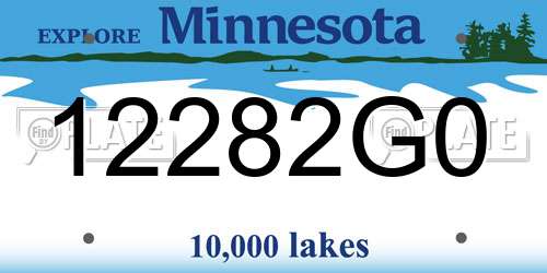 12282G0 Minnesota License Plate
