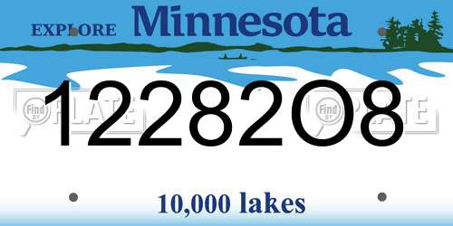 12282O8 Minnesota License Plate