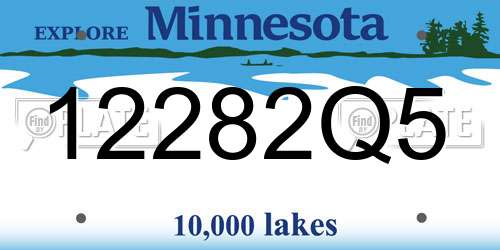 12282Q5 Minnesota License Plate