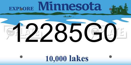 12285G0 Minnesota License Plate