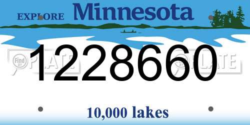 1228660 Minnesota License Plate