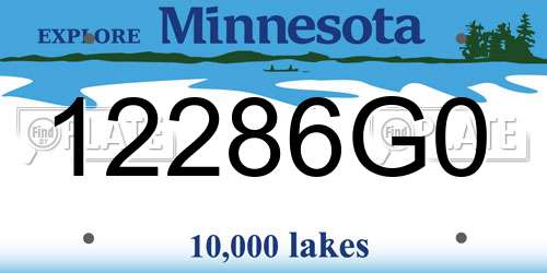 12286G0 Minnesota License Plate