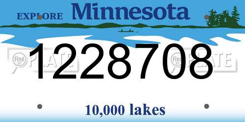 1228708 Minnesota License Plate