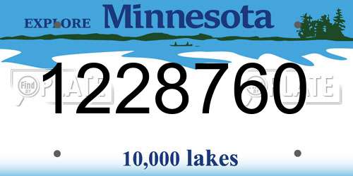 1228760 Minnesota License Plate