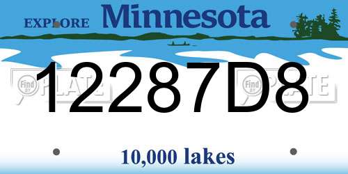 12287D8 Minnesota License Plate