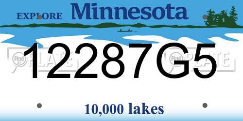 12287G5 Minnesota License Plate