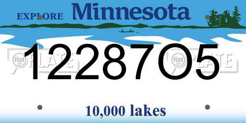 12287O5 Minnesota License Plate
