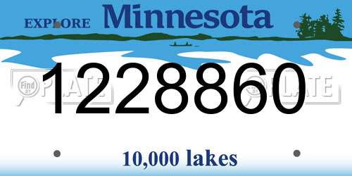 1228860 Minnesota License Plate